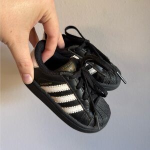 Adidas Kids Superstar Black and White Sneakers